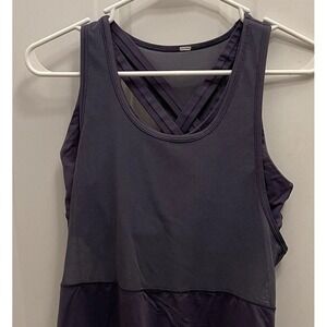 Lululemon Women's Fast As Light 2 In 1 Tank Greyvy Size 8 Athleisure Gym Yoga